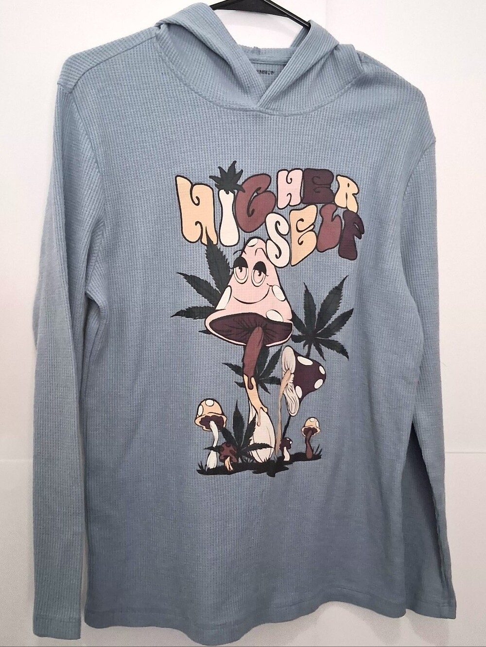 4TH Dimension Men Graphic Hooded Long-Sleeve Pullover - Mushroom Size SMALL